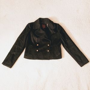 Black wool crop jacket